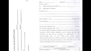 IN-How to fill DD form of HDFC Bank