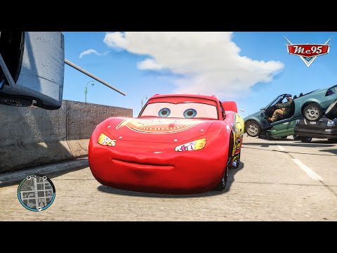 Crazy Rayo Lightning McQueen Car Crashes Ep.34 - GTA 4