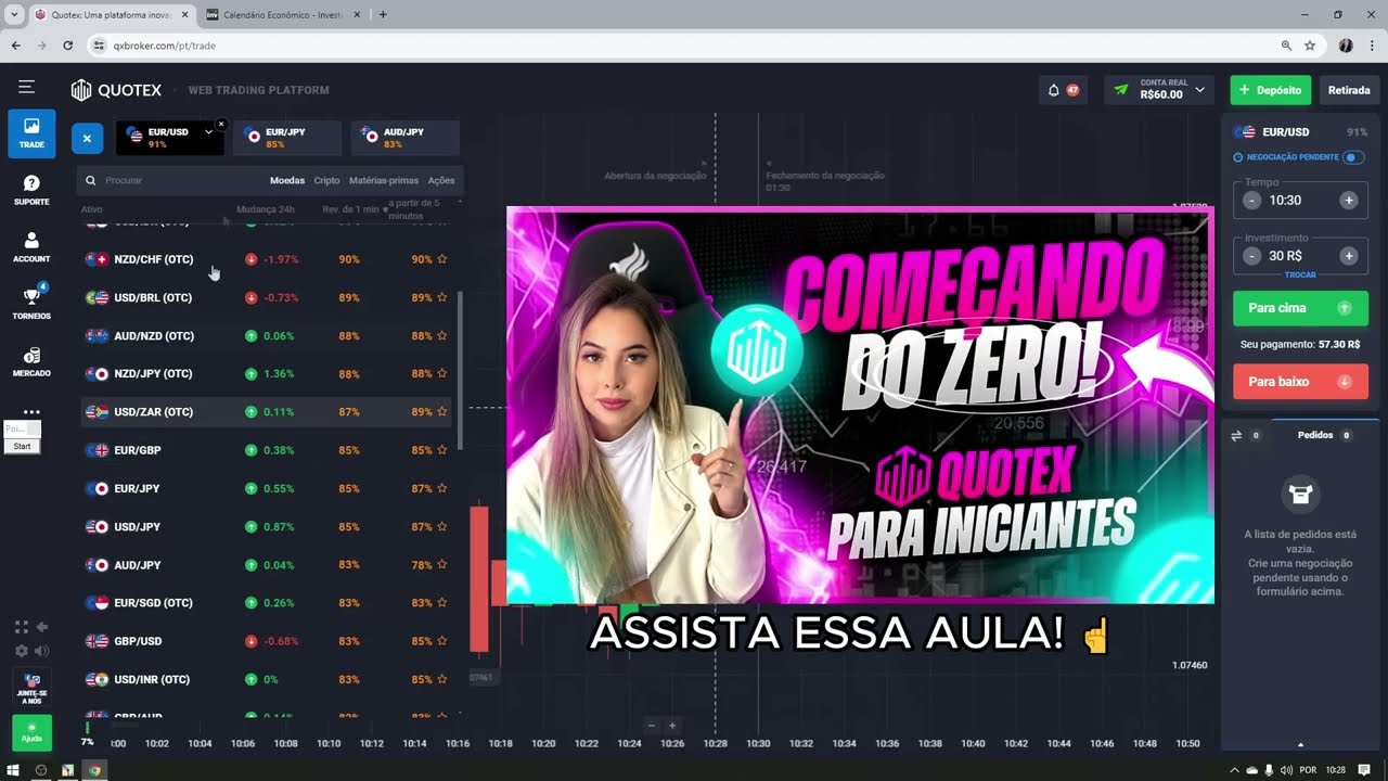 QUOTEX: ALAVANQUEI COM ESSA ESTRATÉGIA DE R$ 60,00 PARA R$ 1.273,00 (IMPOSSIVEL NÃO APRENDER)