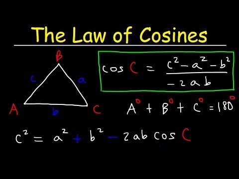 Law of Cosines, Finding Angles & Sides, SSS & SAS Triangles - Trigonometry Video