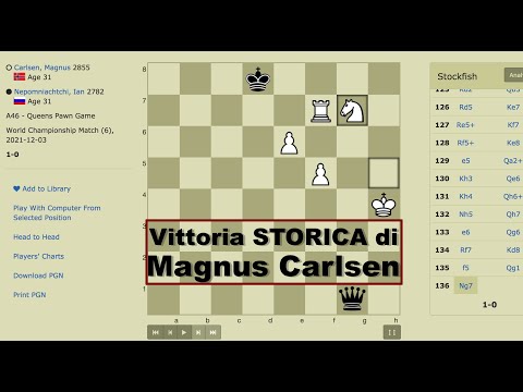 Magnus Carlsen BATTE Nepomniachtchi e stabilisce il Record del Mondo con 136 mosse