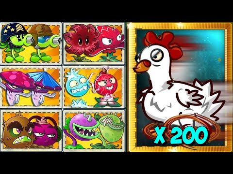 Random 40 Pair Team Plants vs 300 Chicken Zombies - Who Will WIn? - PvZ 2 Challenge