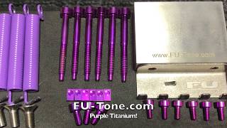 Video thumbnail for FU-tone.com purple titanium hardware and titanium big block demo by Tones & Bones Guitars. by Tones & Bones Guitars