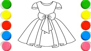 Beautiful Dress 👗 Drawing, Painting & Coloring For Kids and Toddlers_ Child Art#drawing#coloring