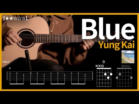 757.Yung Kai - Blue 기타커버【★★☆☆☆】 | Guitar tutorial |ギター 弾いてみた 【TAB譜】