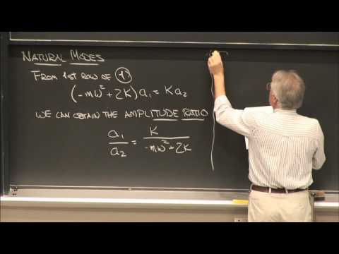 22. Finding Natural Frequencies & Mode Shapes of a 2 DOF System