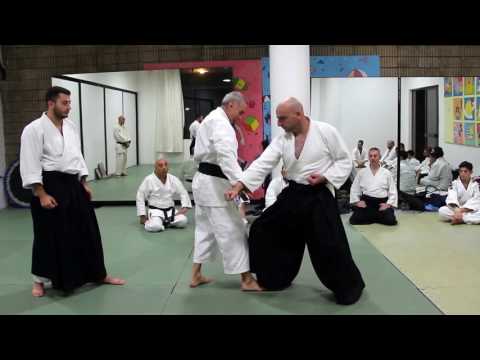 Irimi-Nage against 2 simultaneous karate attackers .