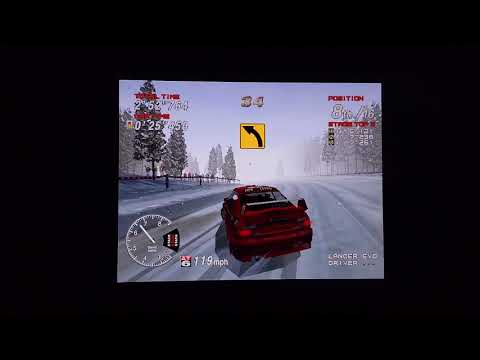 Sega Rally 2 DCDIGITAL DCHDMI Modded Dreamcast 1080p Resolution on Sony 49X900F