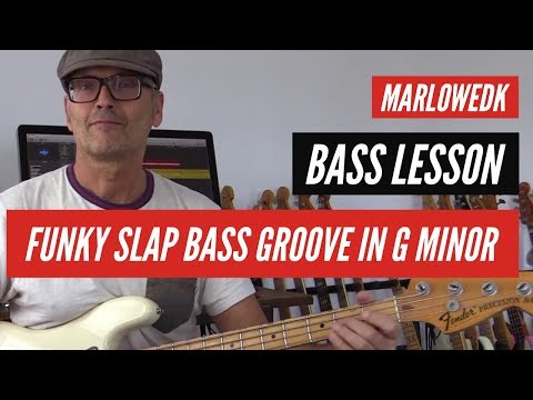 Funky Slap Bass groove in G minor - L395