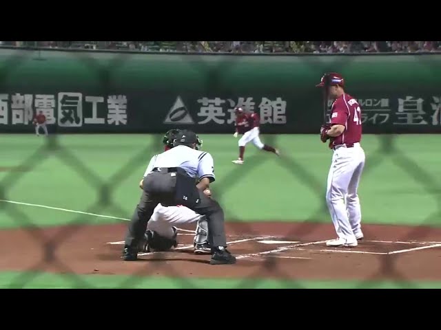 1回表 イーグルス・ジョーンズが先制タイムリー2塁打!! さらに三盗も決めてチャンス拡大!! 2014/7/4 H-E