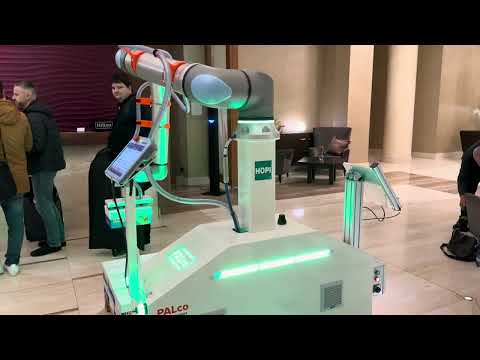 Paletizačný cobot PALco UR20 v Hiltone na Slovlogu s HOPI