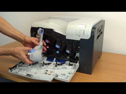 Resttonerbehälter wechseln bei HP Color Laserjet CP 3520 / 3525 (DN/N/X)