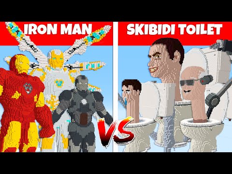 Little Noob - MINECRAFT IRON MANS VS TOILET MONSTERS BATTLE EVOLUTION FROM NOOB TO PRO BUILDING! MINECRAFT