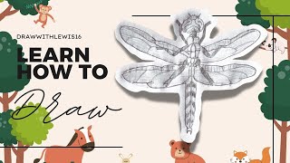 HOW TO DRAW A DRAGONFLY - KIDS TUTORIAL | STEP BY STEP BASICS EASY DRAWING | PENCIL SKETCH