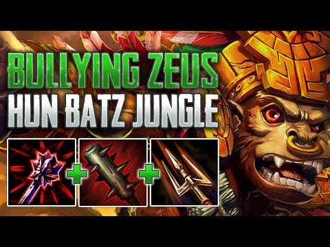 BULLYING ZEUS! Tryhard Hun Batz Jungle Gameplay (SMITE Conquest)