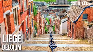Liège City, Montagne de Bueren and Place Saint-Lambert - 🇧🇪 Belgium [4K HDR] Walking Tour