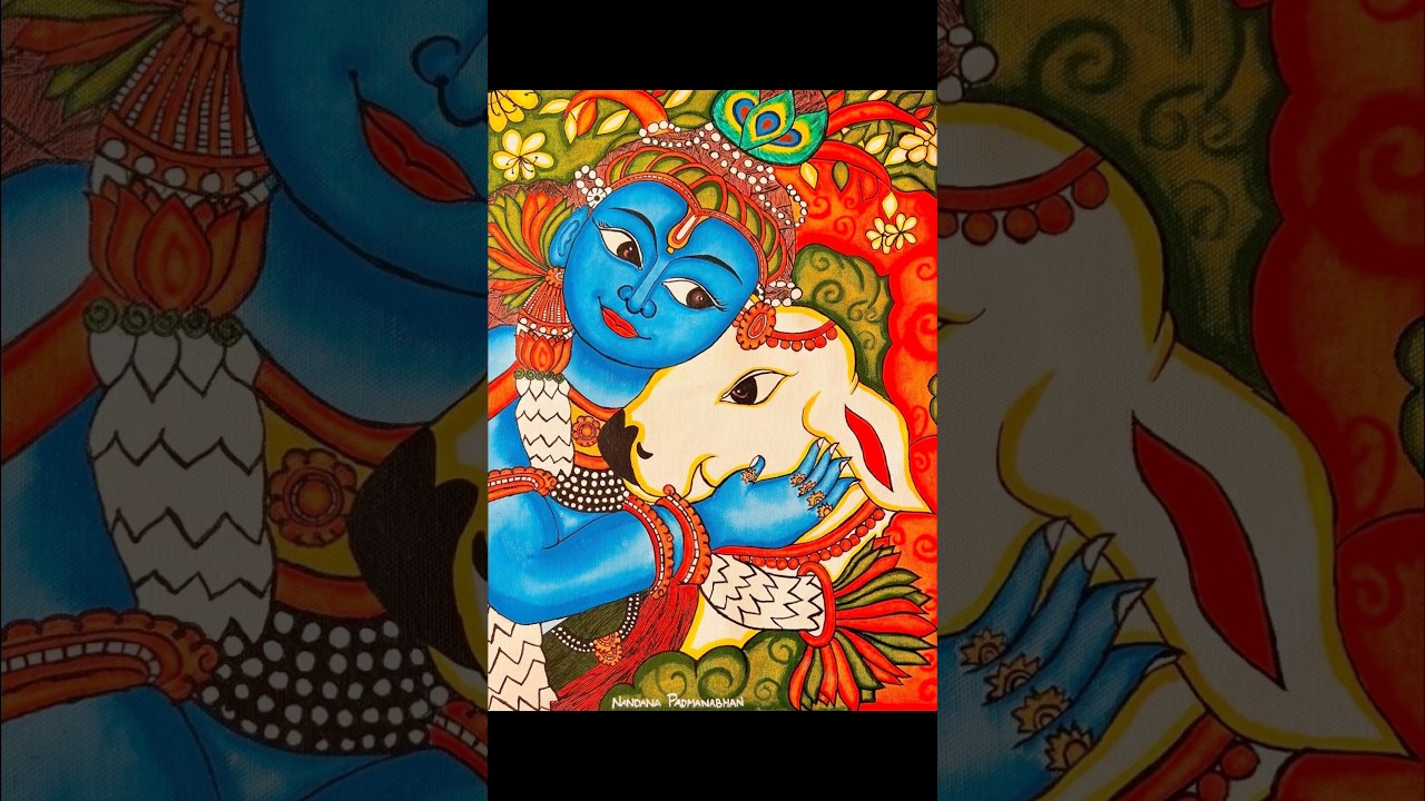 Lord Krishna Mural painting❤️|muralpainting | #muralpainting #krishna #krishnapainting