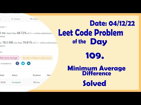 Leetcode Problem 2256 Minimum Average Difference
