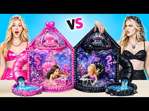We Build Amazing Doll House | Pink VS Black Mermaid by PiPi Pop