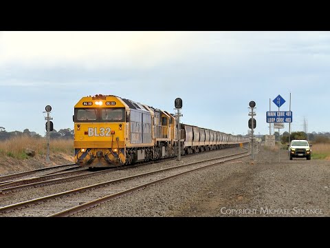 7734V Pacific National Grain Train Crew Change At Gheringhap (29/8/2023) - PoathTV Railways