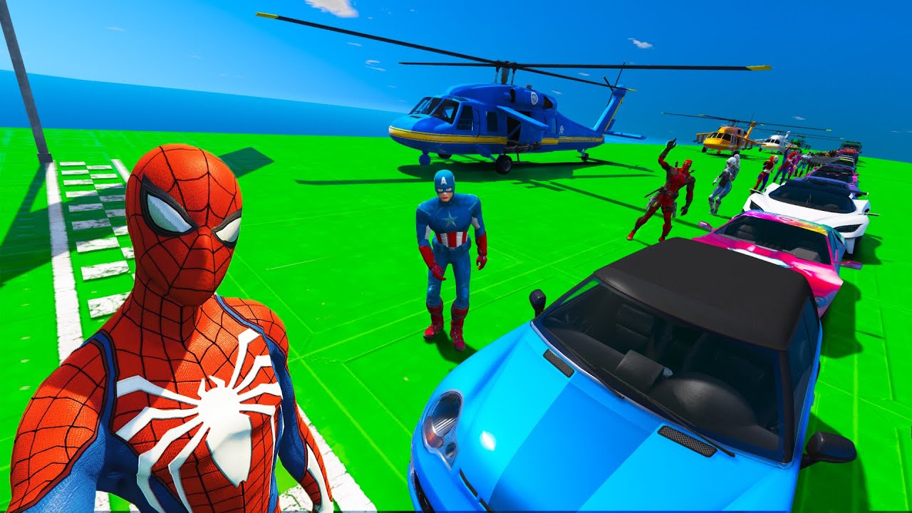 Spiderman Crash Test Сhallenge with Friend Superheroes and Different Cars GTA V