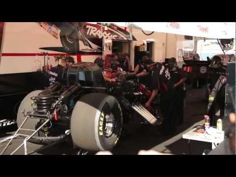 Courtney Force Top Fuel Funny Car Warm Up In Pits HD