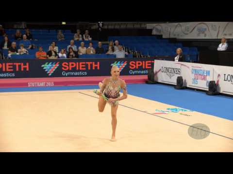Kseniya MOUSTAFAEVA (FRA) 2015 Rhythmic Worlds Stuttgart - Qualifications Clubs