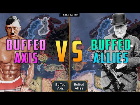 [HOI4] Buffed Axis vs Buffed Allies - Double Timelapse