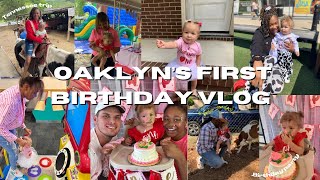 Oaklyn’s 1st Birthday Vlog!!! | Strawberry Farm Theme Party 🍓🍰