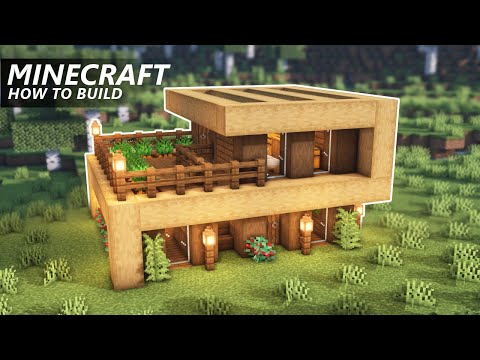 Minecraft: How to Build a Modern Wooden House | Survival Starter House