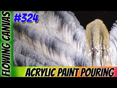 (324) Tattered Angel ~ String Pull Acrylic Pour Fluid Art