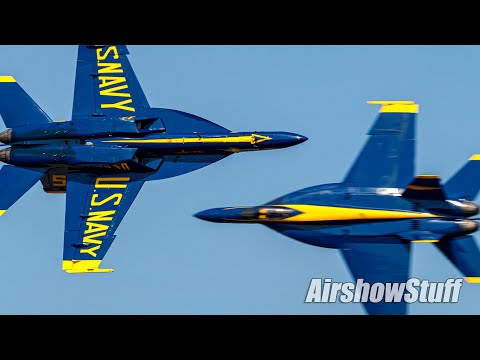 US Navy Blue Angels - Full High Show! No Music! - Airshow London 2021