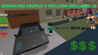 GIVING PEOPLE 1 MILLION DOLLARS| Grand Blox Auto| Roblox