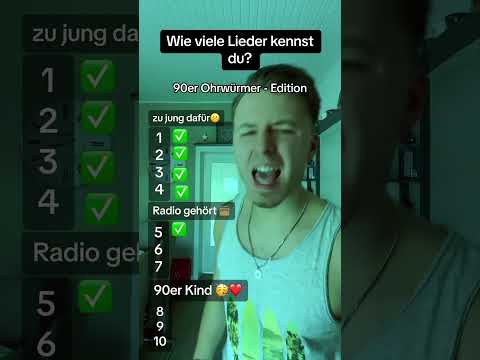 Wie viele Lieder kennst du? 90er Edition 🥳