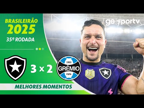 Gols e lances de Botafogo x Grêmio