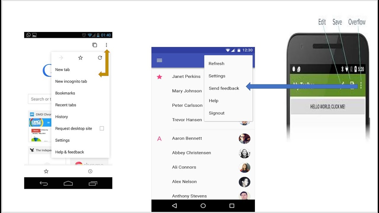 create option menu in android || overflow menu in bar tutorial