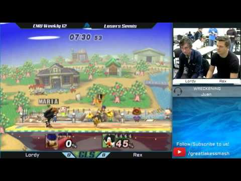 CMU Weekly 12 Losers Semis - Lordy (Ike) vs. Rex (Lucario/Sonic)