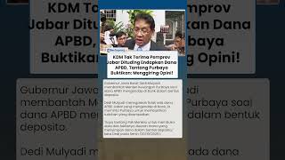 Dedi Mulyadi Tak Terima Dituding Purbaya soal Timbun Dana di Bank, Kini Tantang Buktikan!