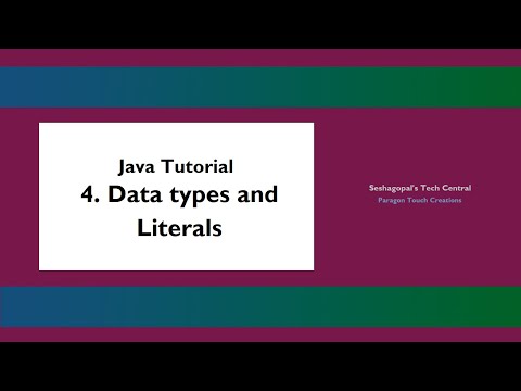 Java Tutorial 4 Data Types And Literals