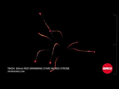 TB424 Red Swimming Stars w/ Red Strobe (60mm) - Single Shot