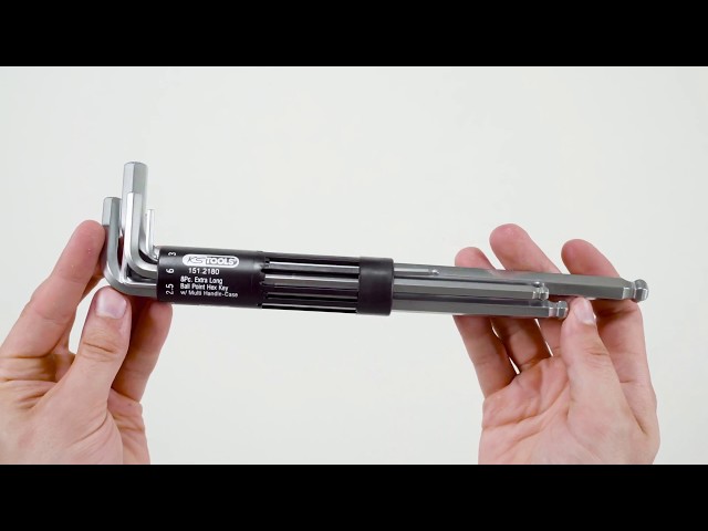 Video teaser voor KS TOOLS 151.2180 3 in 1 Innen6kant-Winkelstiftschlüssel-Satz 8-tlg. XL Kugelkopf (Unboxing)