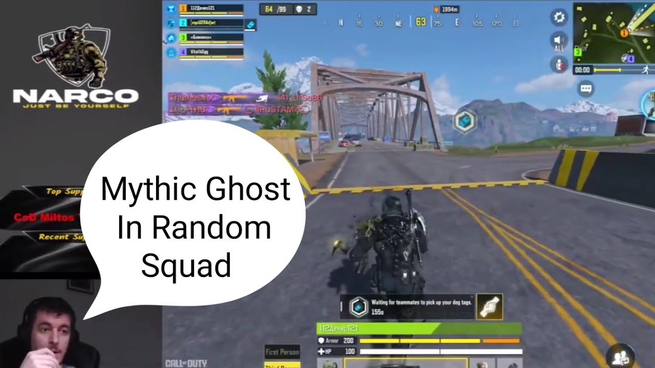 CoD Narco Reaction On This Mythic Ghost Player In Random Squad Then This Happen 😱