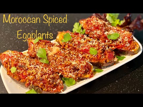 Moroccan Spiced Eggplants || Lentil Stuffed Baked Eggplants ||