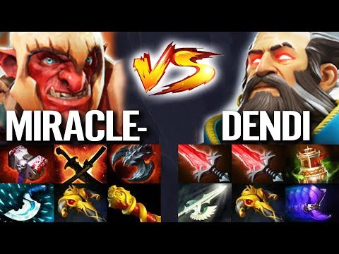 MIRACLE- Against DENDI in Ranked MMR Dota 2 What a game