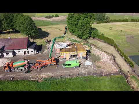 Projekt w Zefirantach G2P - Betonowanie drugiego stropu i balkonu nad częścią mieszkalną