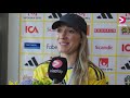 Kosovare Asllani interview when the Swedish national team arrived in Stockholm, Sweden