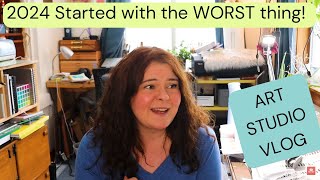 Worst Thing, Setting up My Palette, Art Plans 2024- Art Studio Vlog Art Chat Story Time!