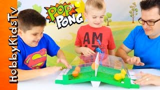 Play POP PONG Game! Super Fun Ball Game Contest + Challenge Fun HobbyKidsTV