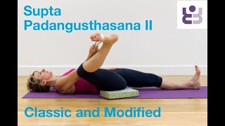 Supta Padangusthasana 2. Quick tutorial on both the classic and modified version of this yoga pose.