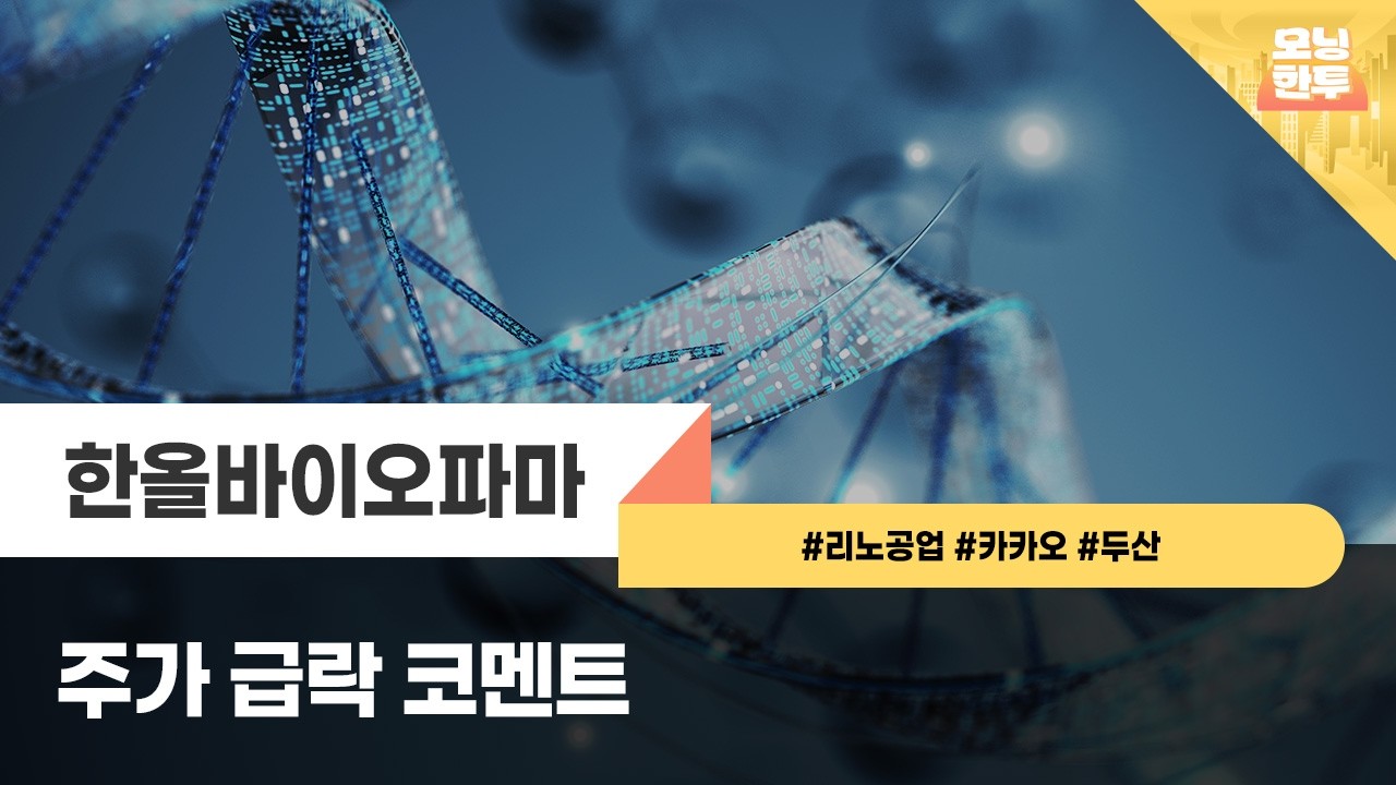 [모닝한투-핫리포트] 한올바이오파마, 리노공업, 카카오, 두산